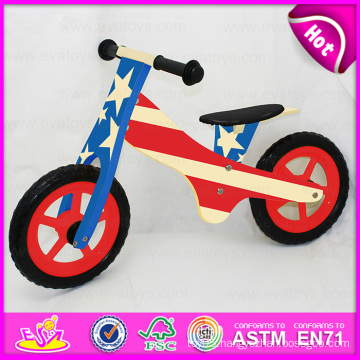 12 Inch Plywood Waterbase Painting Kids Sports Wooden Bicycle, Modern Wooden Walking Kids Balance Bicycle W16c116